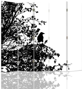 Gario Paraván Fekete madár az ágon Méret: 180 x 170 cm, Kivitelezés: Forgó paraván 360°