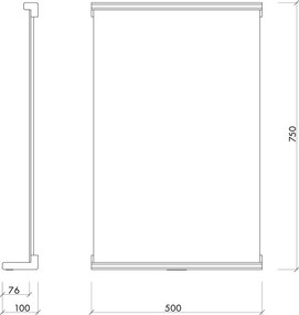 Fali tükör polccal tömörfa kerettel 50x75 cm Lun – noo.ma