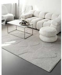 Világosszürke gyapjú szőnyeg 133x190 cm Morphic Botanica – Agnella