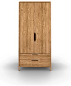 Natúr színű tölgyfa ruhásszekrény 96x188 cm Twig – The Beds