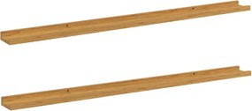 vidaXL Falpolc polcokkal tárolóval 2 pcs Bézs 115 x 9 x 3 cm Faanyag