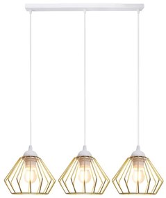 Csillár zsinóron CEED GOLD 3xE27/60W/230V fehér/arany