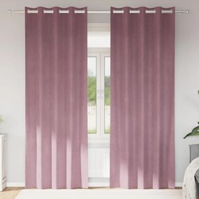 Függönyök 2 pcs Sötét rózsaszín 140 x 245 cm Bársony
