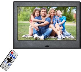 Sencor - Digitális képkeret hangszóróval 230V fekete + távirányító