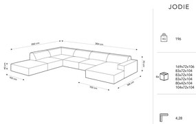 Bézs buklé szövet sarokkanapé (bal oldali) Jodie – Micadoni Home