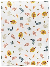 Fehér muszlin gyerek takaró 75x100 cm Forest – Mijolnir