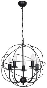 Csillár GLOBE 5 5xE14/60W fekete