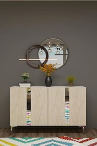 Anka 120 - White, Travertine, Silver