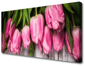 Vászonkép nyomtatás Tulipánok Fal 100x50 cm