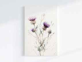 Poszter Akvarell Természet Lila Bogáncs Virág Rét 40x60