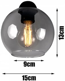 Glimex Orb üvegbúrás mennyezeti lámpa füstüveg / grafit 2xE27