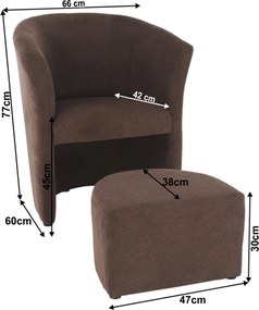 Klub fotel puffal, barna, ROSE