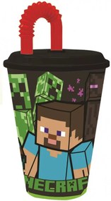 Minecraft szívószálas pohár 430ml