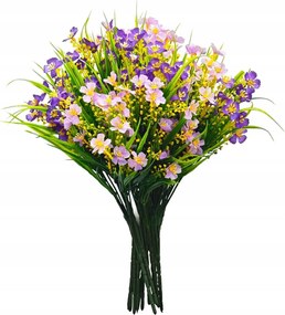 Művirág dekorációs csokor lila 35cm 8db