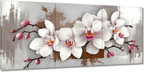 Vászonkép 150x70 Fehér orchidea