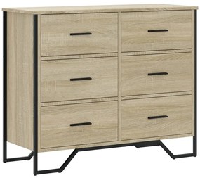 sonoma tölgy színű szerelt fa komód 91 x 35,5 x 74,5 cm