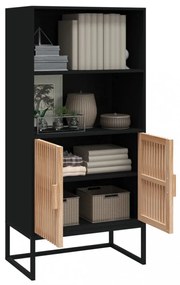 fekete szerelt fa magasszekrény 60 x 35 x 125 cm