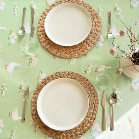 Goldea húsvéti szögletes teflonos asztalterítő - libák és húsvéti tojások 80 x 80 cm