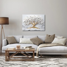 Kép – 3D elegáns életfa virágokkal (70x50 cm)