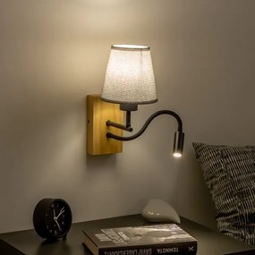 Brilagi - LED Fali lámpa NUBILA WOOD 1xE27/25W/230V + LED/3W tölgy/szürke