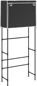 vidaXL 2 szintes fekete mosógép feletti tárolóállvány 71x29,5x170,5 cm