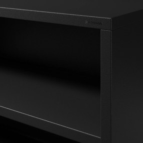 Fekete fém polcos könyvespolc – LUCA Modern 1000 x 900 x 350 mm