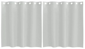 2 db világosszürke fátyolfüggönyök rojtokkal 140x140 cm