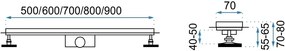 Rea Pro, lineáris vízelvezető csatorna 70cm GÖRÖG, fényes arany, REA-G8028