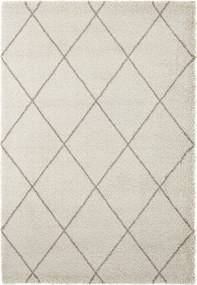 Shaggy szőnyeg nappaliba 160x230cm,bézs-szürke boho minta, puha sörték