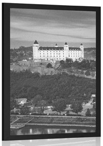 Pozsonyi vár plakátképe fekete-fehérben