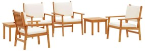 vidaXL Kerti Kanapé Szett 6 pcs Barna Tömör Akácfa