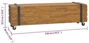tömör tíkfa TV-állvány 110 x 30 x 32,5 cm