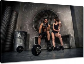 Vászonkép 90x60 Szerelmes pár az edzőteremben