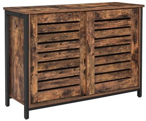 FIRA tolóajtós komód barna/fekete