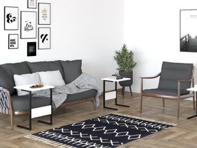 Dohányzóasztal szett (3 db.) Bameni (fekete + fehér). Akció -20%. 1094339