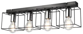 Mennyezeti lámpa MIKA 4xE27/60W/230V 61 cm fekete/króm