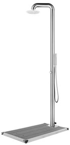 rozsdamentes acél kerti zuhany szürke aljjal 230 cm