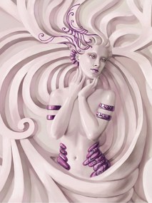 Fotótapéta flizelina Nő lila absztrakt Elegancia 206x275 +ragasztó