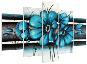 Kék virágok képe (150x105 cm)