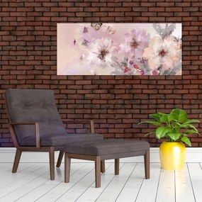 Kép - Művészeti kollázs pillangókkal (120x50 cm)