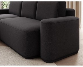 Sötétszürke zsenília kinyitható-tárolóhelyes sarokkanapé (bal oldali-heverő résszel) Aurumm – ELTAP