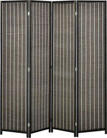 HOMCOM 4-paneles szobai elválasztó 180 x 180 cm bambusz privát képernyő, hajtható szobai elválasztó álló fal nappalihoz barna | Aosom