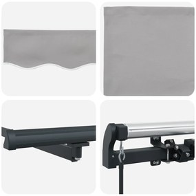 Világosszürke Manuális Behúzható Napellenző 350x250 cm