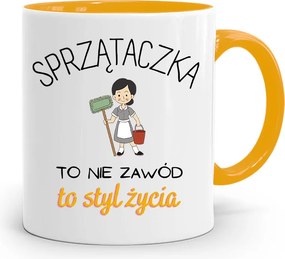 Takarítónőnek Sárga Bögre Születésnapi Ajándék fényképes nyomtatással