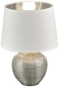 Luxor fehér kerámia-szövet asztali lámpa, magasság 26 cm - Reality