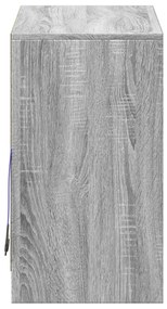 szürke sonoma szerelt fa tálalószekrény LED-del 72 x 34 x 61 cm