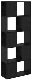könyvespolc Fekete tölgy Szerelt fa 60 x 24 x 155 cm