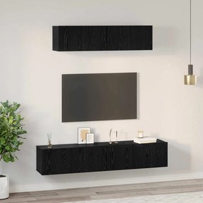 Fali TV Szekrény 4 pcs Fekete tölgy Kicsi 80 x 30 x 30.5 cm