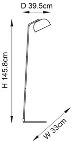 Endon 106337 - BRAIR állólámpa 1xE27/10W/230V fekete