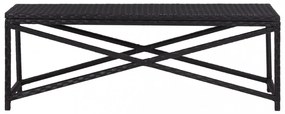 fekete polyrattan kerti pad 120 cm
